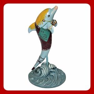 Young's Inc Dolphins Around Town 2003 Figurine Rehoboth Beach Delaware 8in Resin
